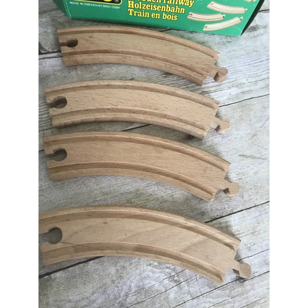 VINTAGE BRIO No: 3342 31405/62 Wooden Railway‎ Curved Tracks, Euc With Box
